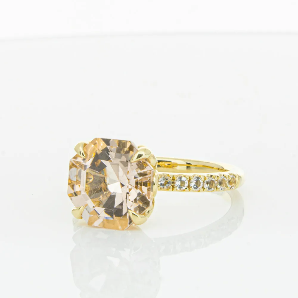 18ct Yellow Gold Morganite Octavus Ring