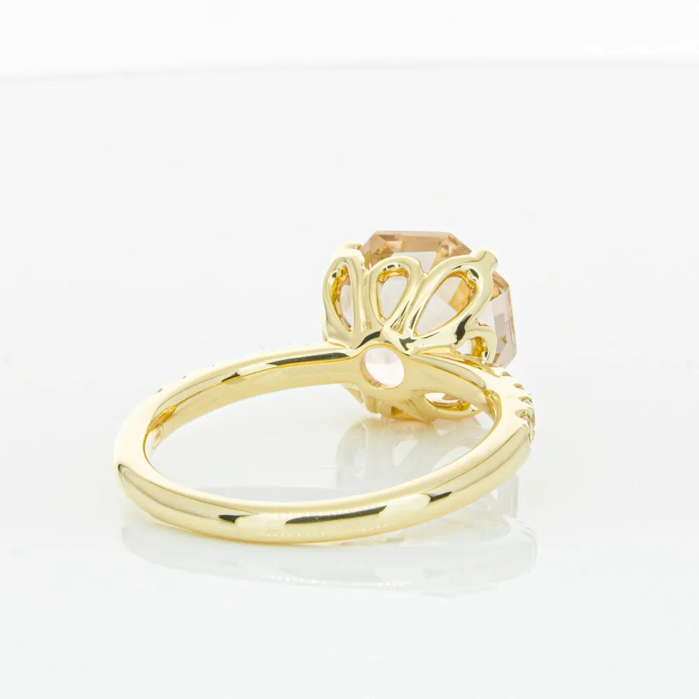 18ct Yellow Gold Morganite Octavus Ring