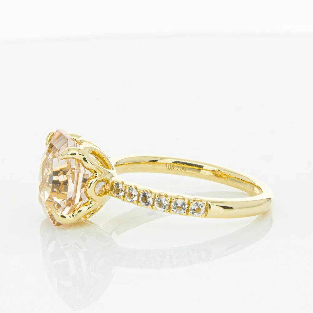 18ct Yellow Gold Morganite Octavus Ring