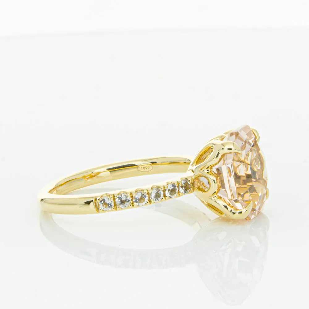 18ct Yellow Gold Morganite Octavus Ring