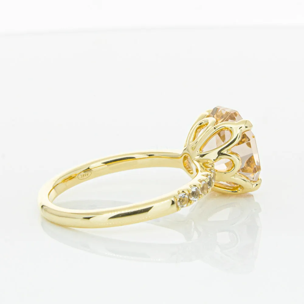 18ct Yellow Gold Morganite Octavus Ring