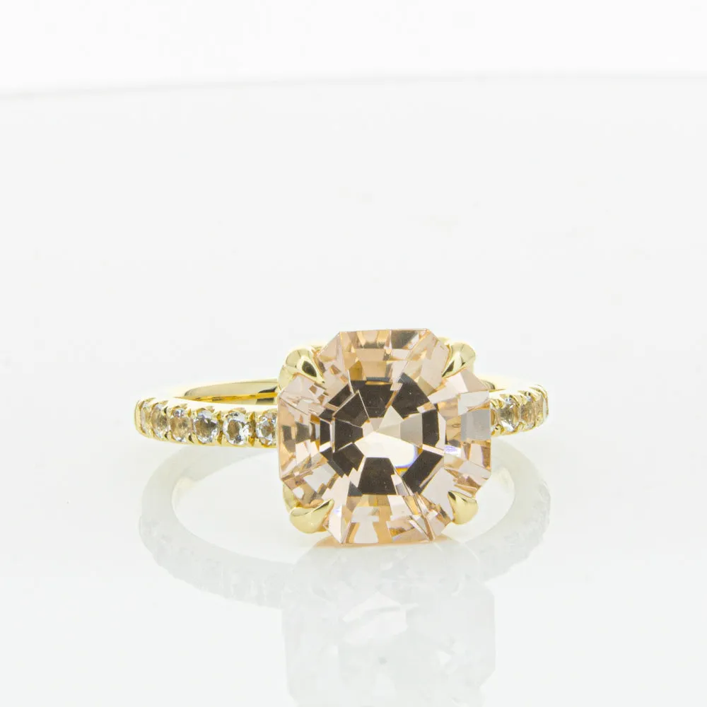 18ct Yellow Gold Morganite Octavus Ring