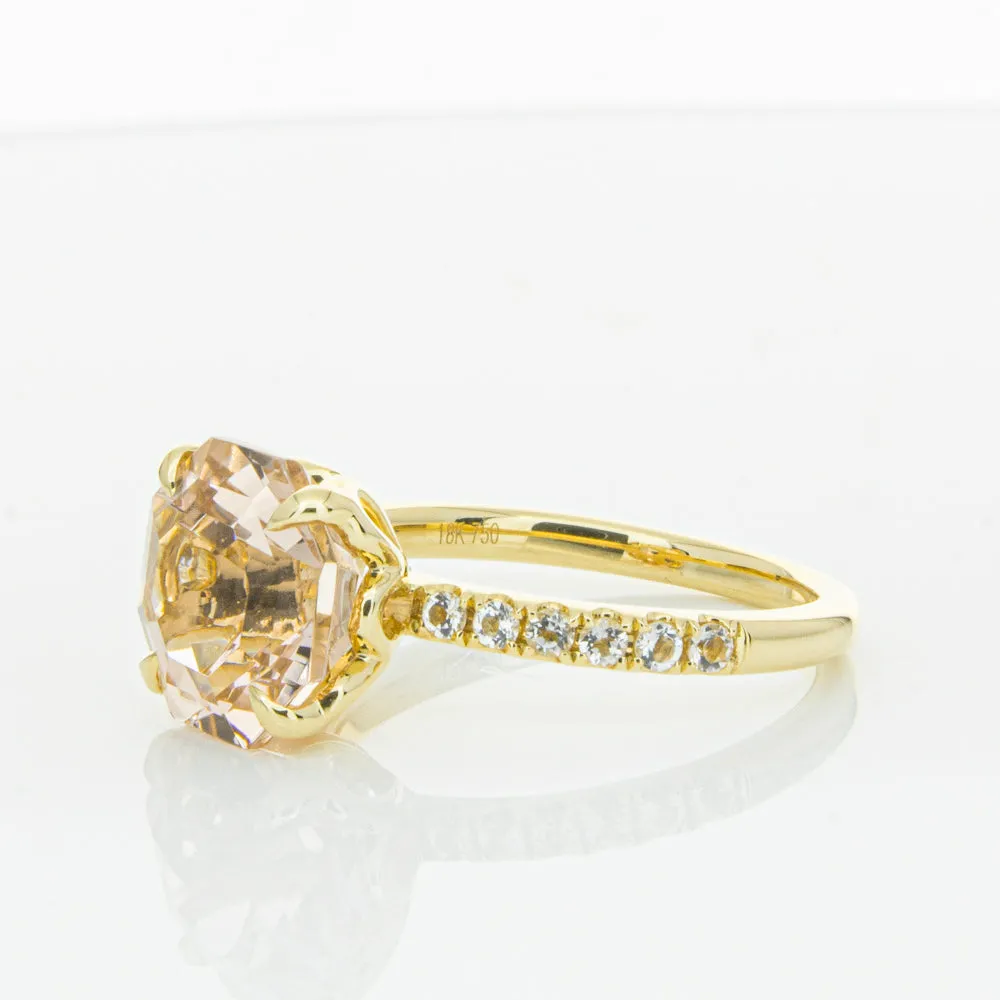 18ct Yellow Gold Morganite Octavus Ring