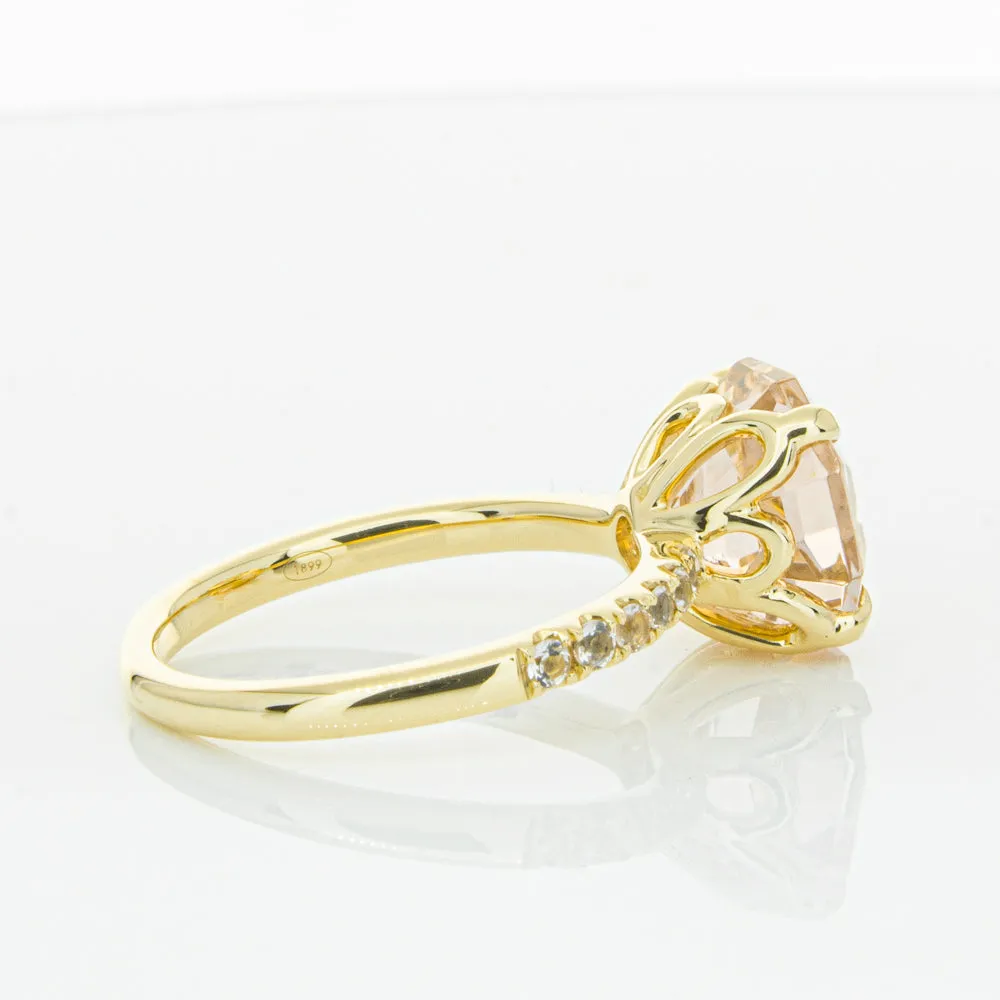 18ct Yellow Gold Morganite Octavus Ring