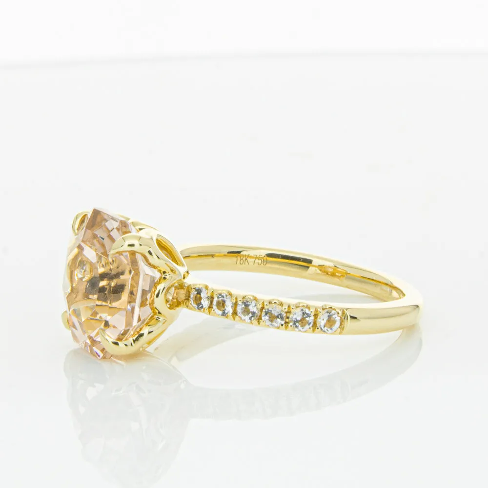 18ct Yellow Gold Morganite Octavus Ring