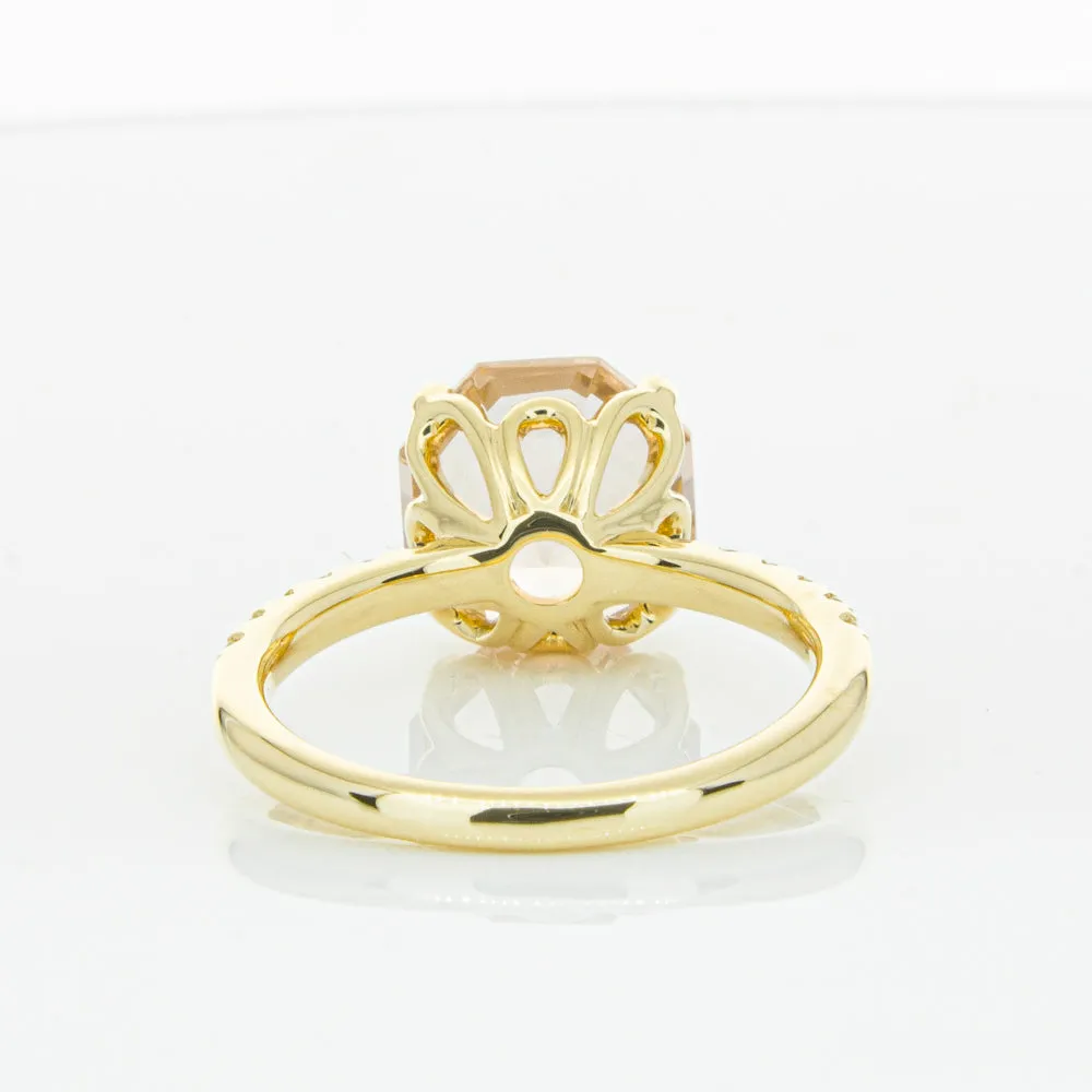 18ct Yellow Gold Morganite Octavus Ring