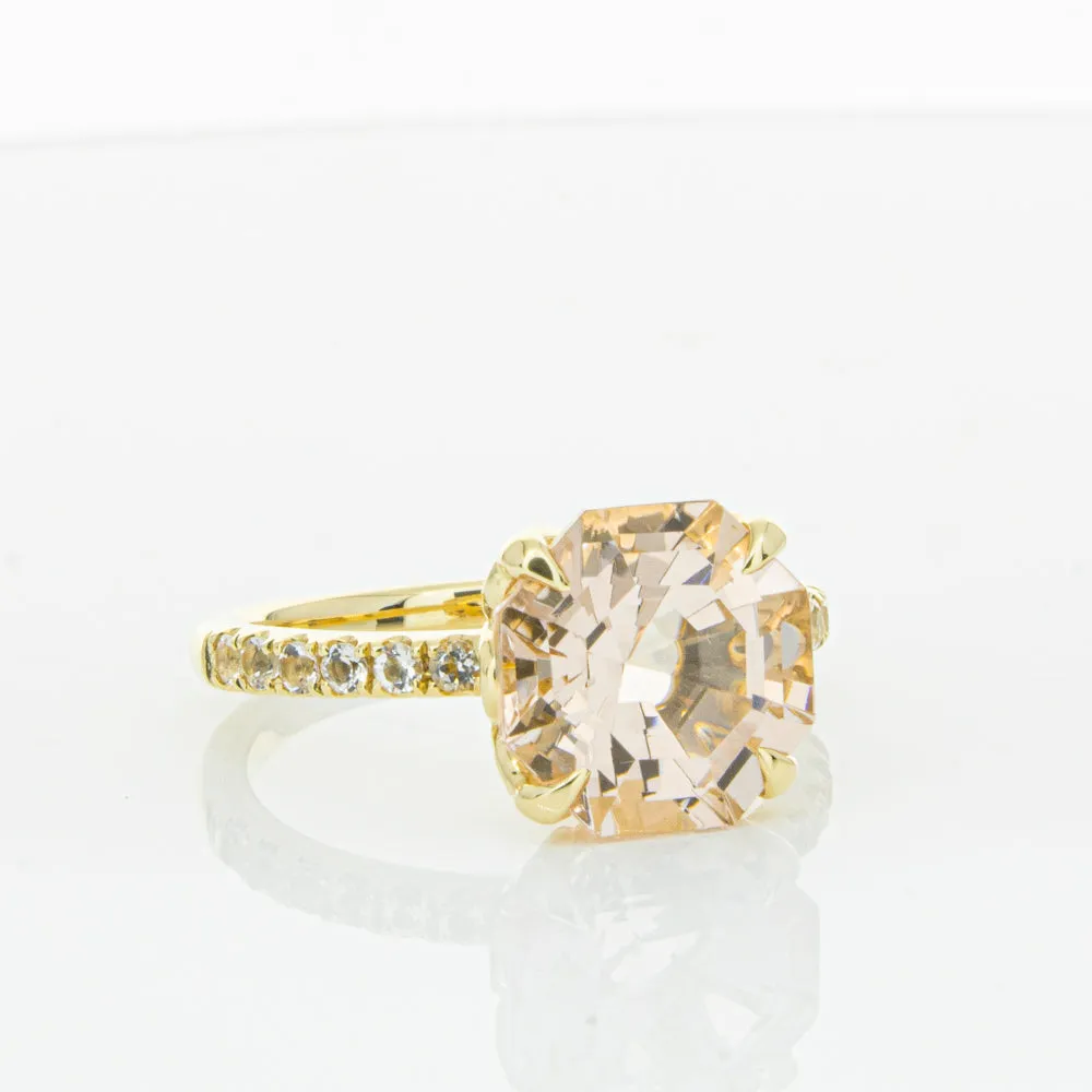 18ct Yellow Gold Morganite Octavus Ring