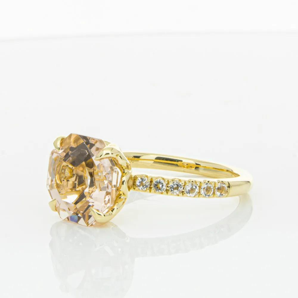 18ct Yellow Gold Morganite Octavus Ring
