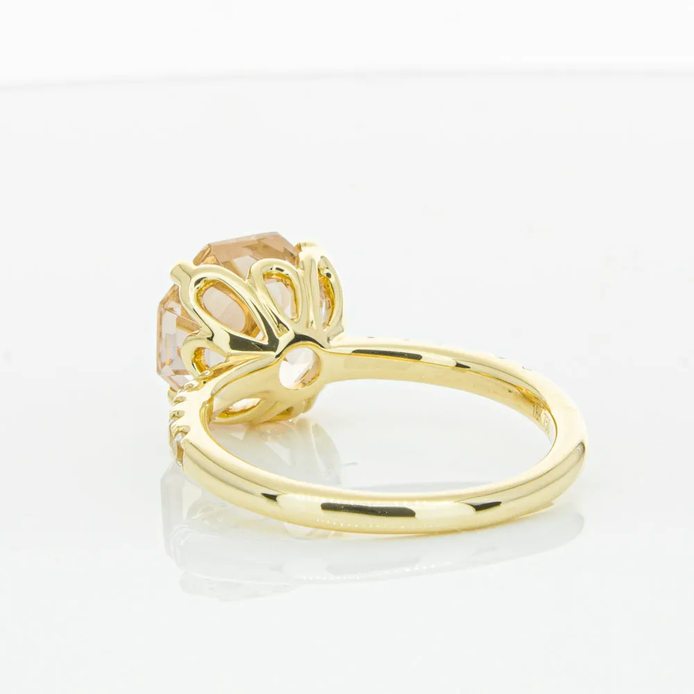 18ct Yellow Gold Morganite Octavus Ring