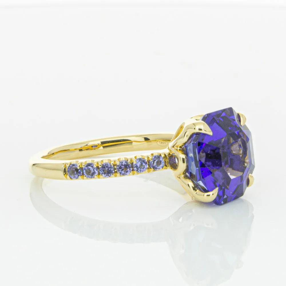 18ct Yellow Gold Tanzanite Octavus Ring