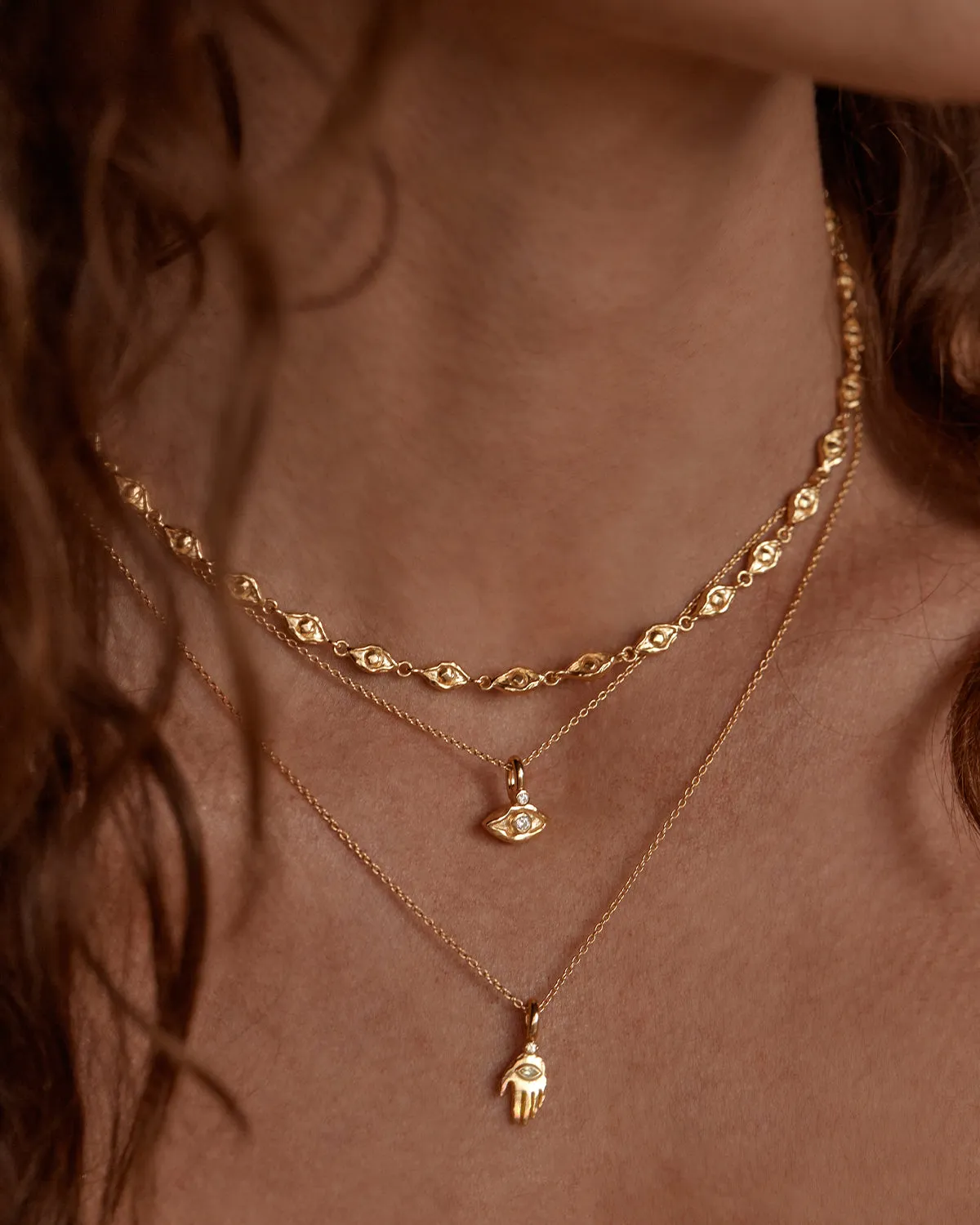18k Gold Vermeil Lucky Eyes Choker