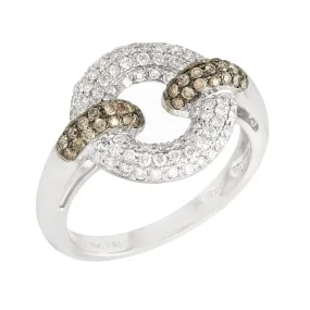 18K White Gold Natural Micro Pave Diamond Cocktail Ring For Gifts