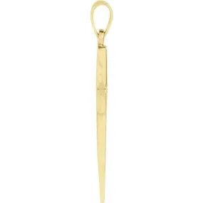 18K Yellow 23x15.9 mm Cross Pendant