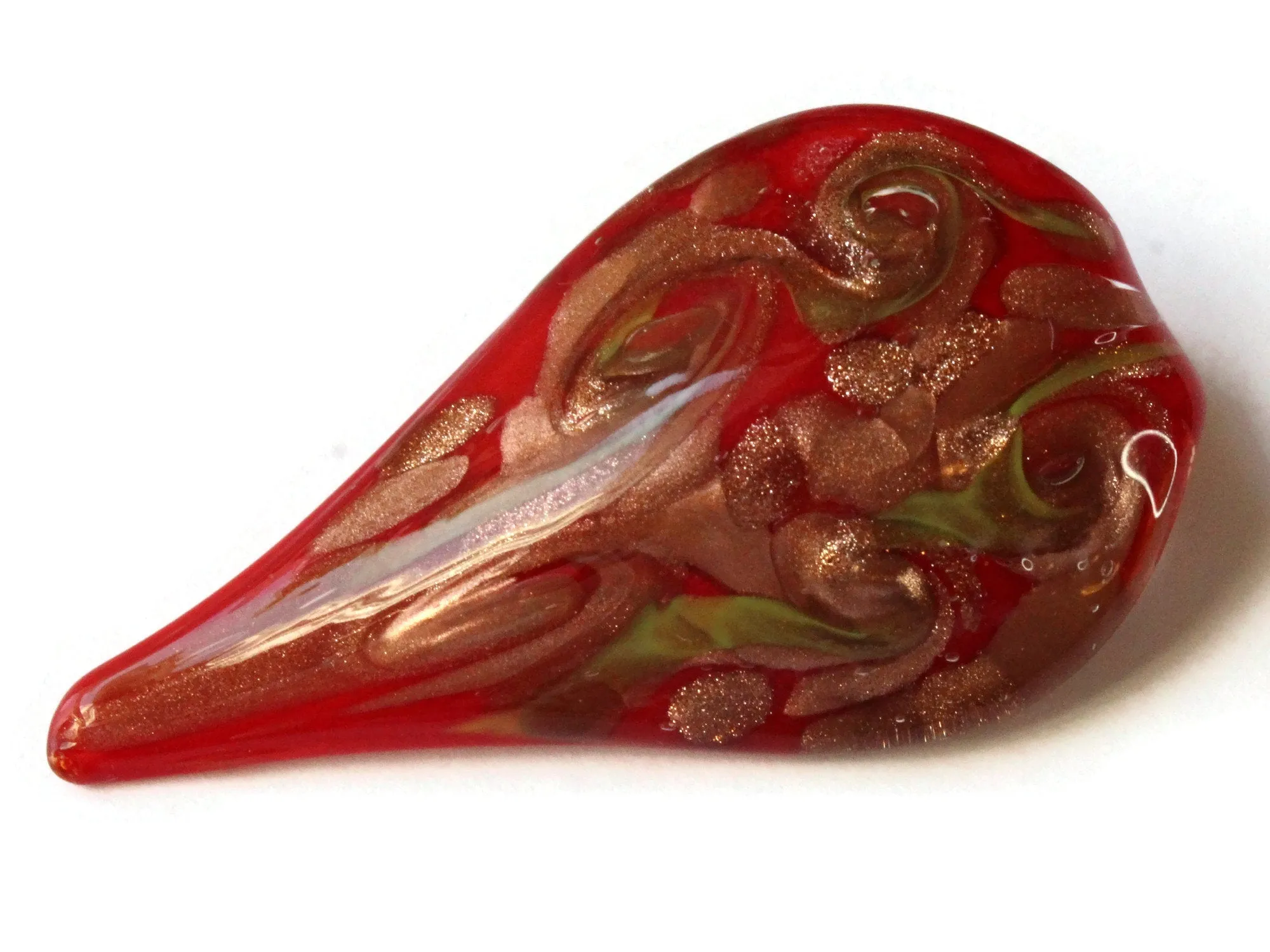 72mm Red Foil Glass Drip Pendant