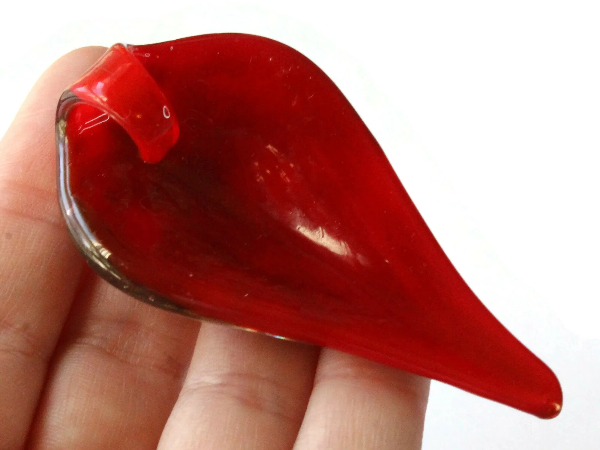 72mm Red Foil Glass Drip Pendant
