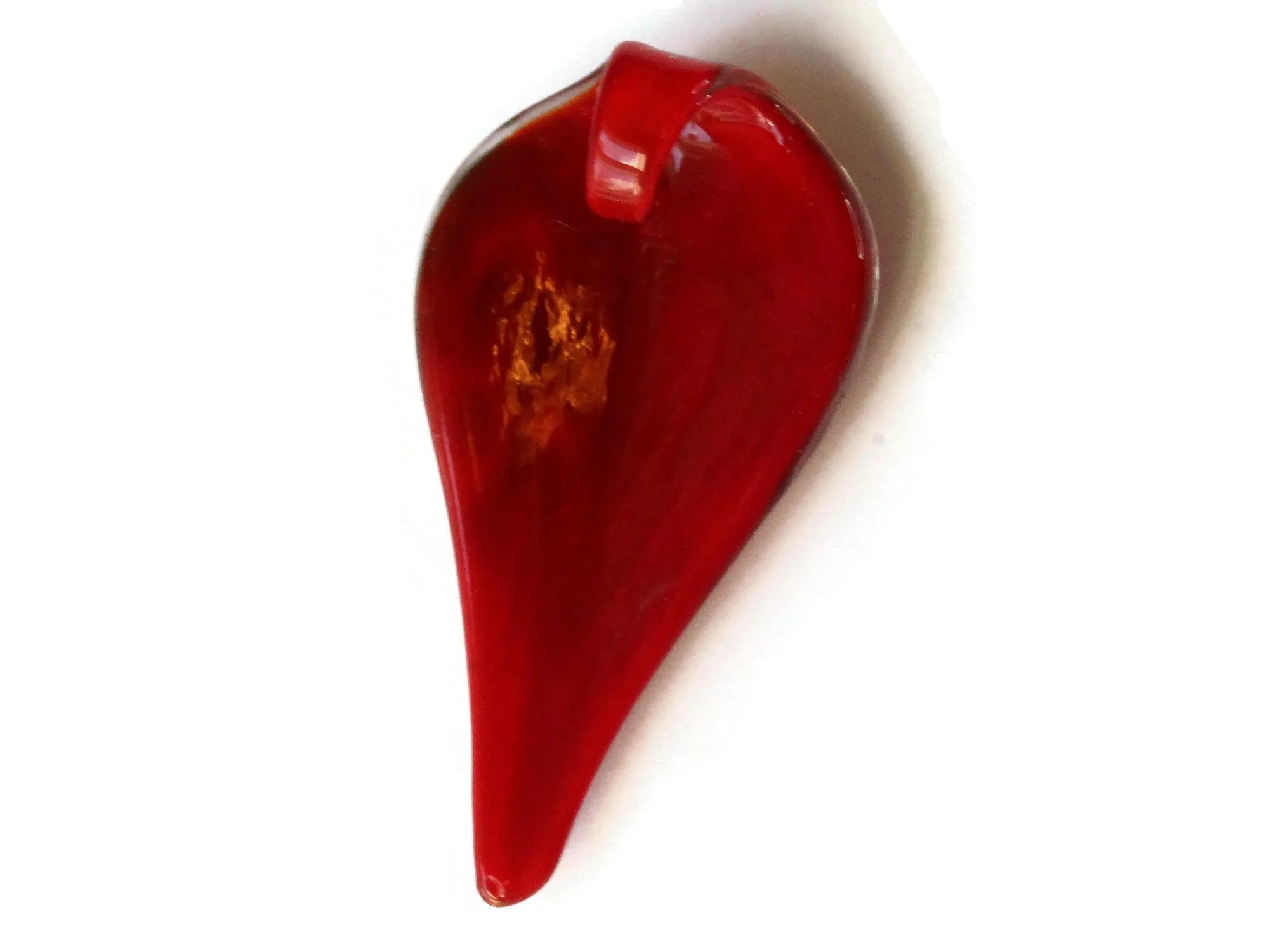 72mm Red Foil Glass Drip Pendant