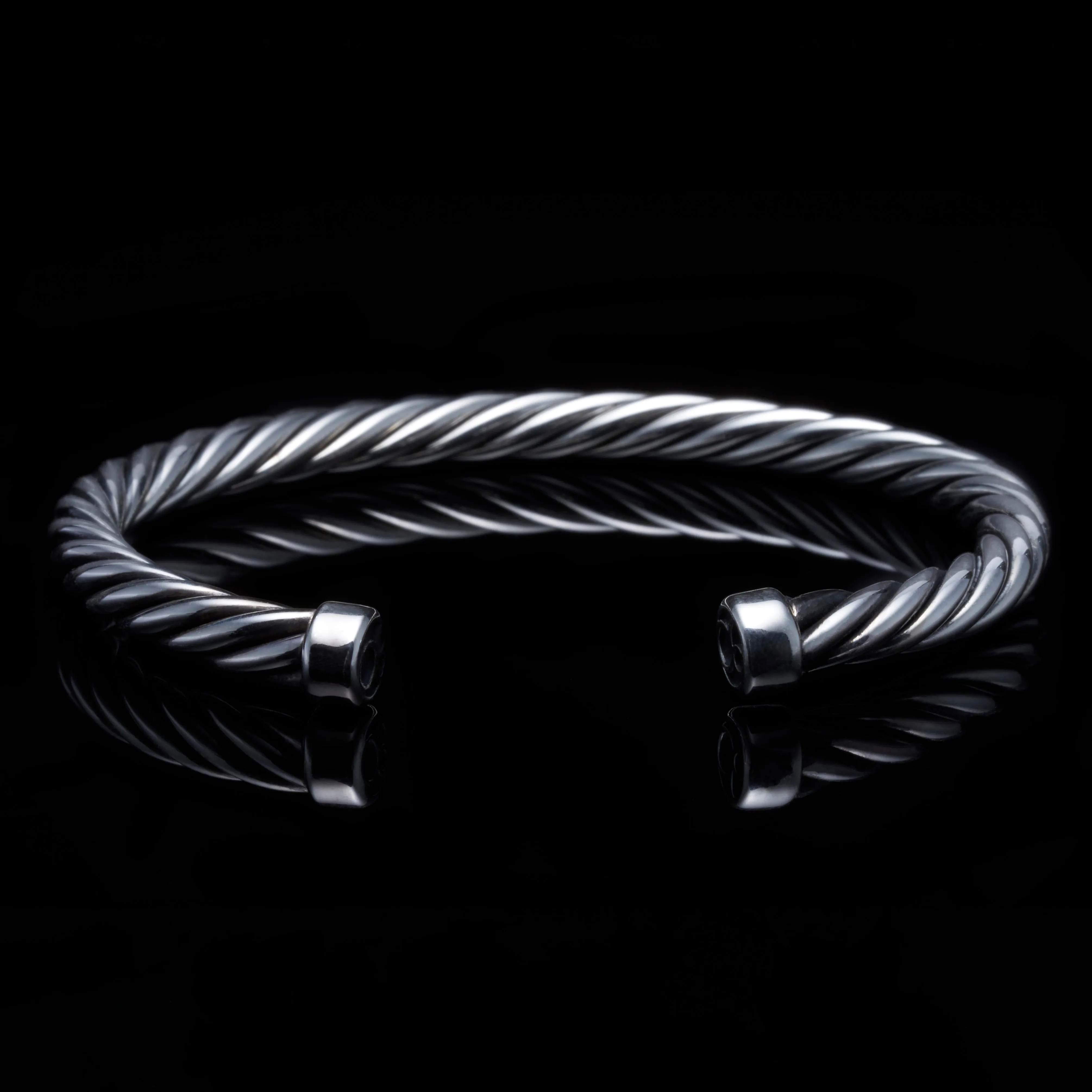 925 Silver Twisted Rope Cuff Bracelet