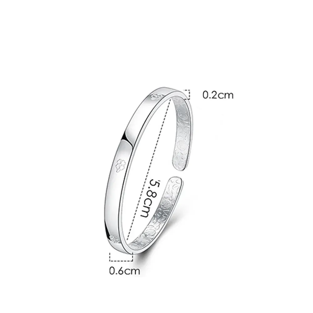925 sterling silver Lucky Leaf Glossy Cuff Bracelet Bangles For Women luxury designer jewelry Accessories Free Shipping GaaBou