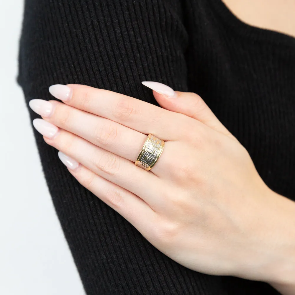 9ct Yellow Gold & White Gold Key Of Life Ring