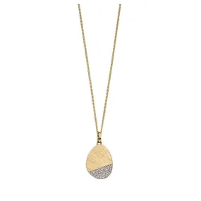 9ct Yellow Gold Brushed Effect Diamond Pendant Only GP2096