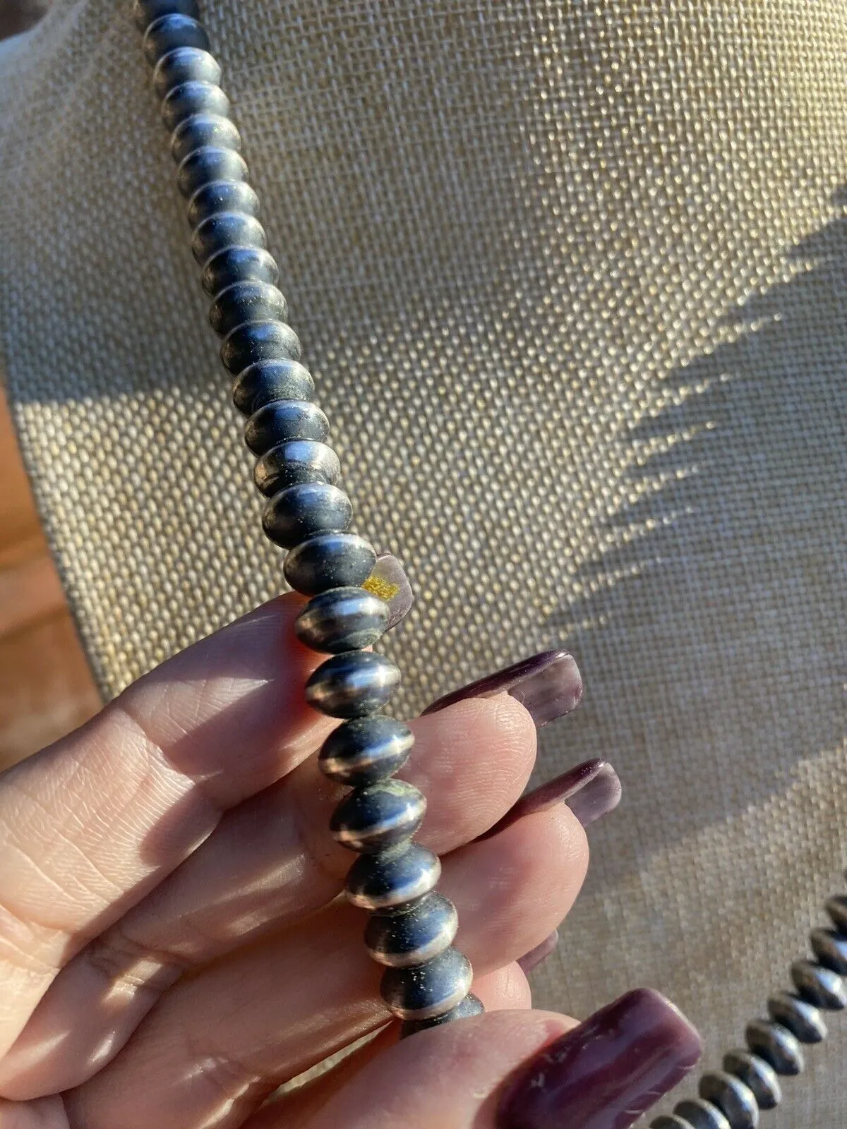 9mm Navajo Saucer Beaded Necklace