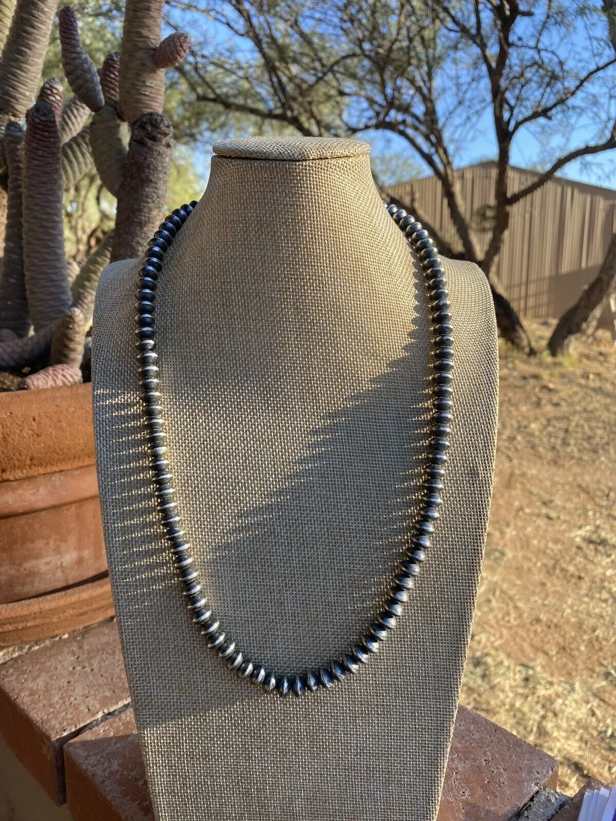 9mm Navajo Saucer Beaded Necklace