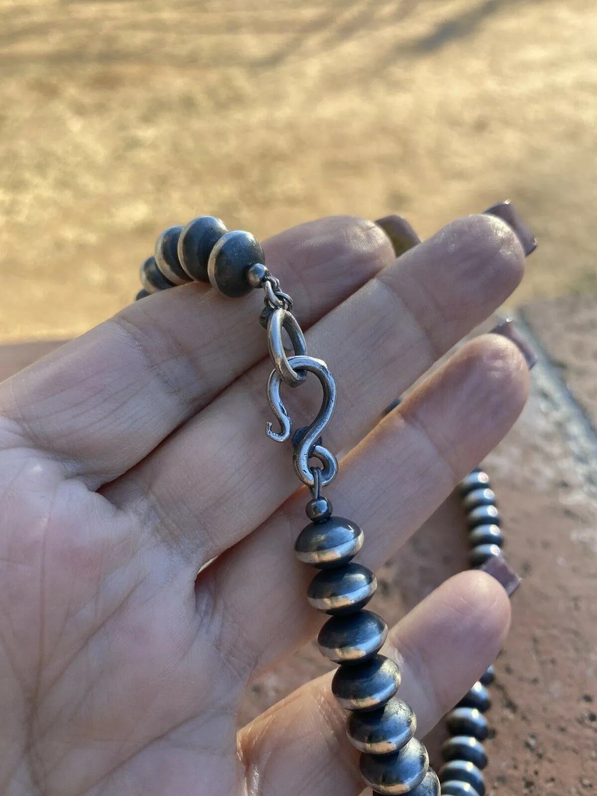 9mm Navajo Saucer Beaded Necklace