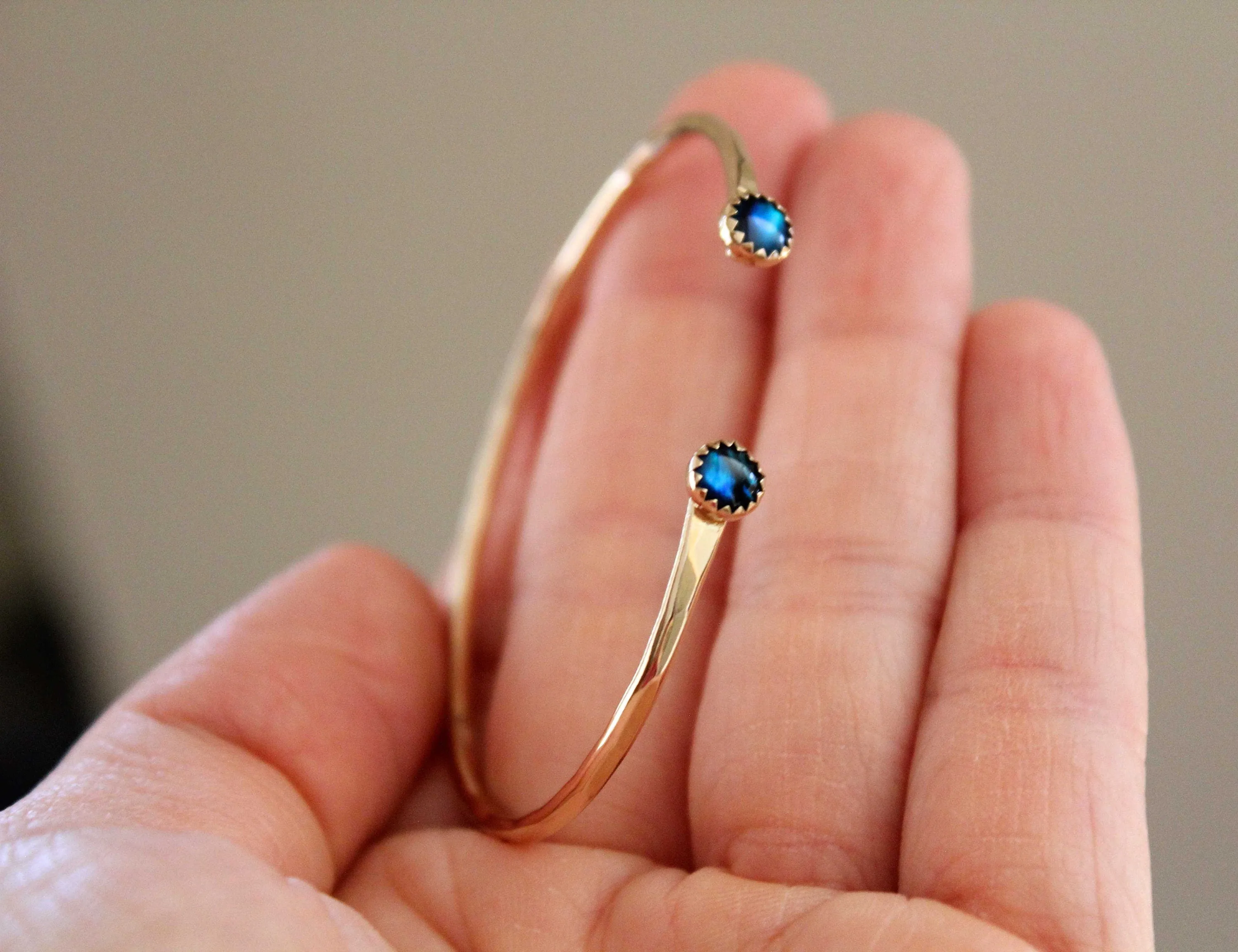 Abalone Shell Cuff Bracelet, Shell Bracelet, 14Kt Goldfill Bracelet, Gold Cuff Bracelet, Wedding Jewelry, Double Stone Bracelet, Blue, Gift
