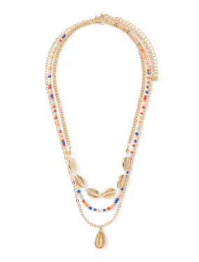 Amberley Shell & Beaded Holiday Layered Necklace