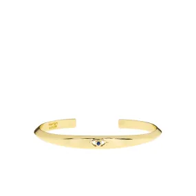 angled flat face cuff with evil eye