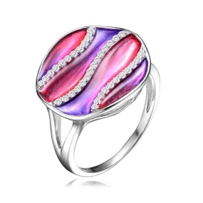 Anne Red-Purple Enamel Last Pair Ring Size 7