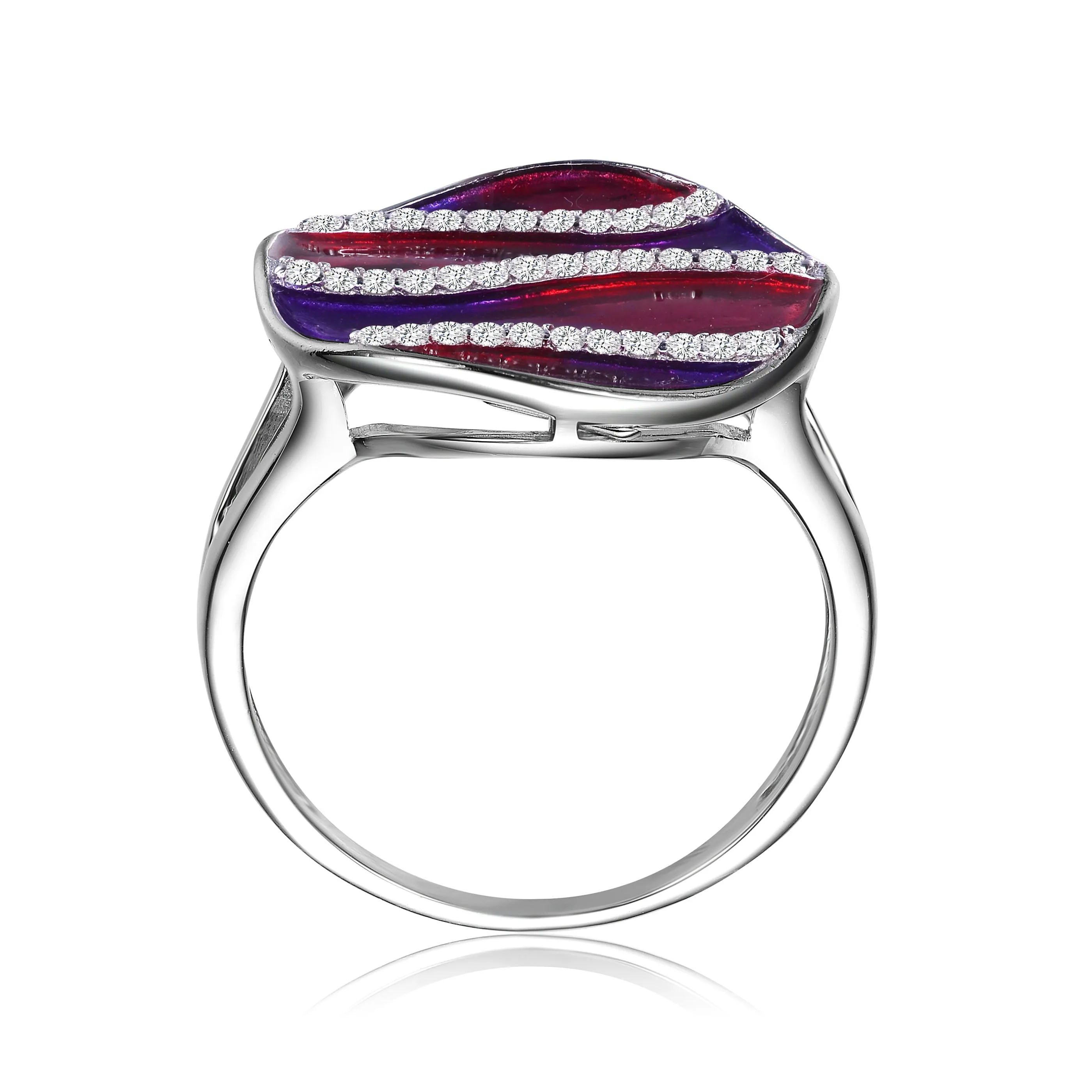 Anne Red-Purple Enamel Last Pair Ring Size 7