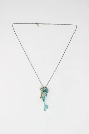 Antique Key Pendants Beaded Necklace