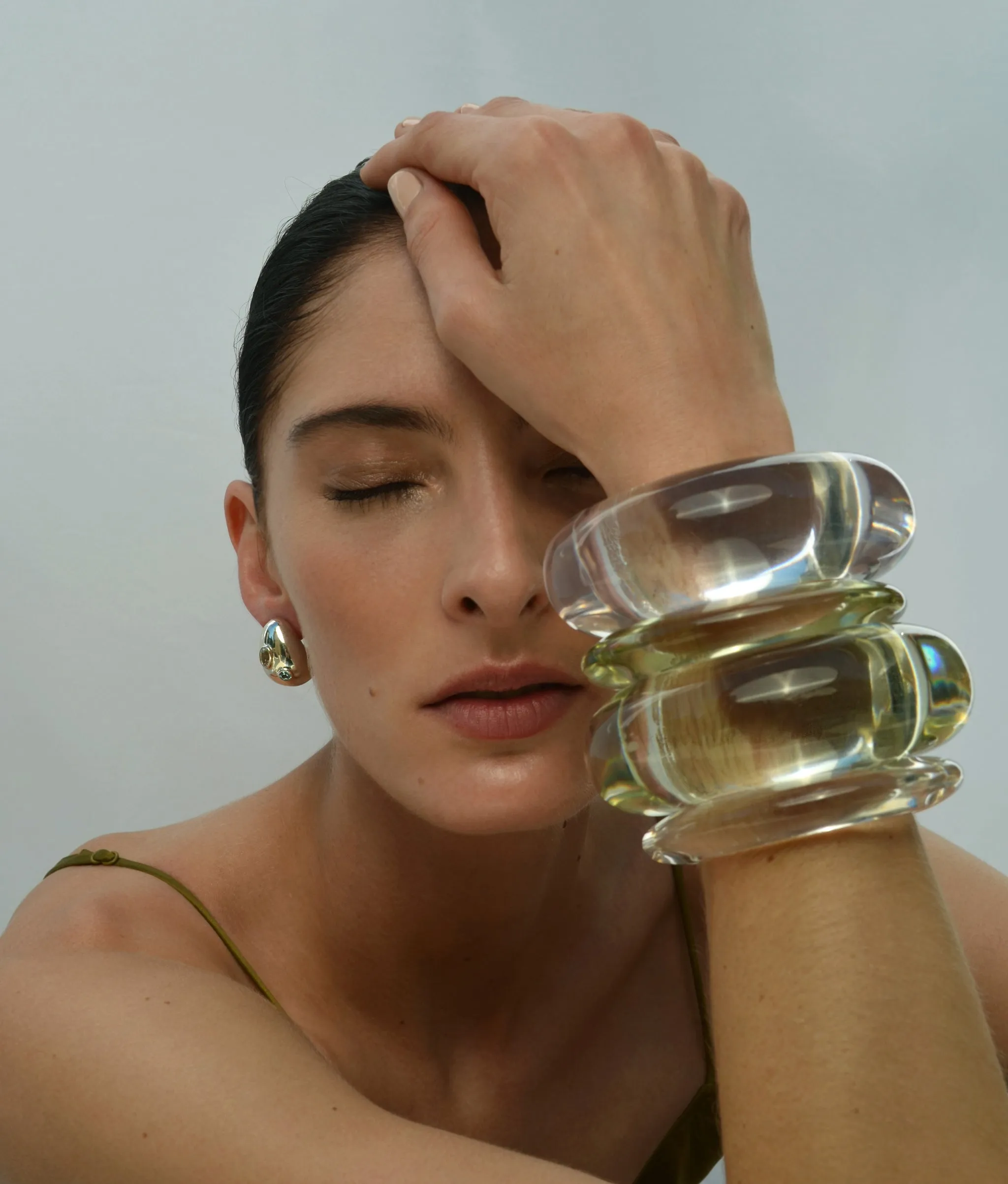 Arc Cuff in Lime
