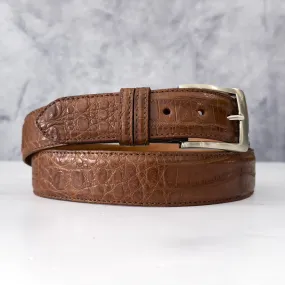 Argentine Caiman Belt: Dark Cognac