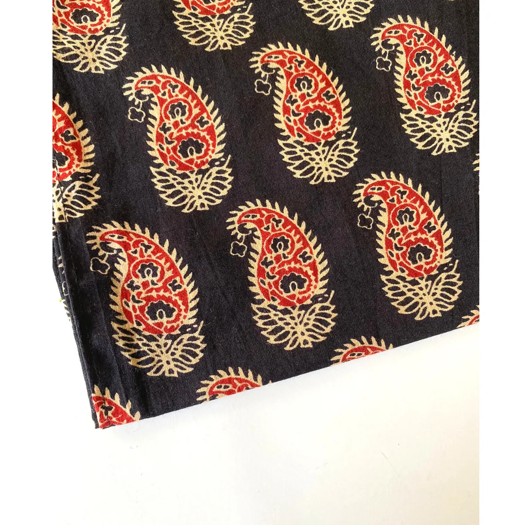 Bandana - Paisely Print on black Cotton bandana