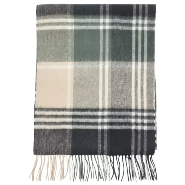 Barbour Kindar Check Tartan Scarf - Naval Olive