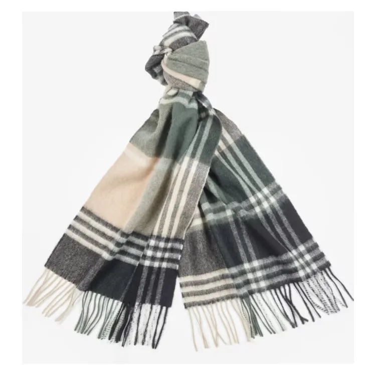 Barbour Kindar Check Tartan Scarf - Naval Olive