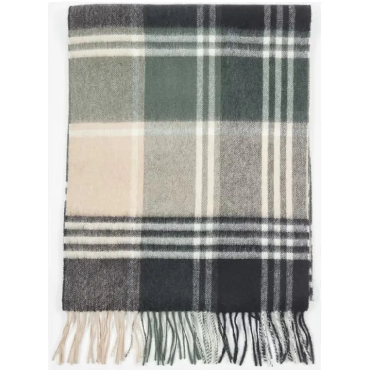 Barbour Kindar Check Tartan Scarf - Naval Olive