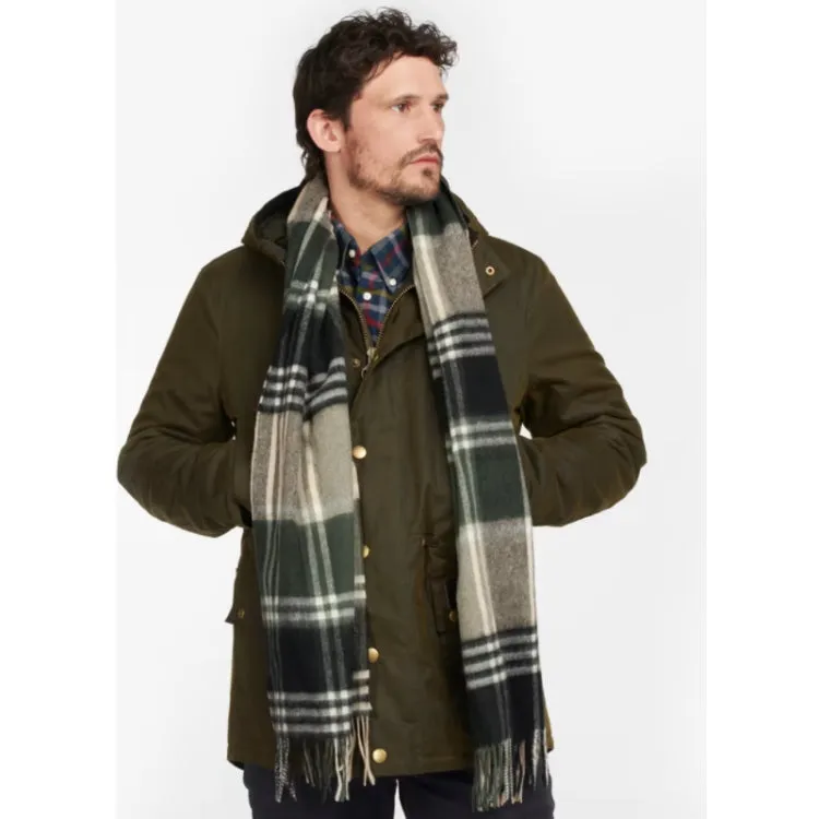 Barbour Kindar Check Tartan Scarf - Naval Olive