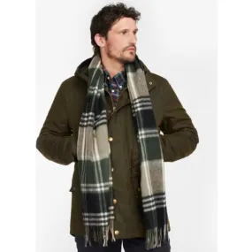 Barbour Kindar Check Tartan Scarf - Naval Olive