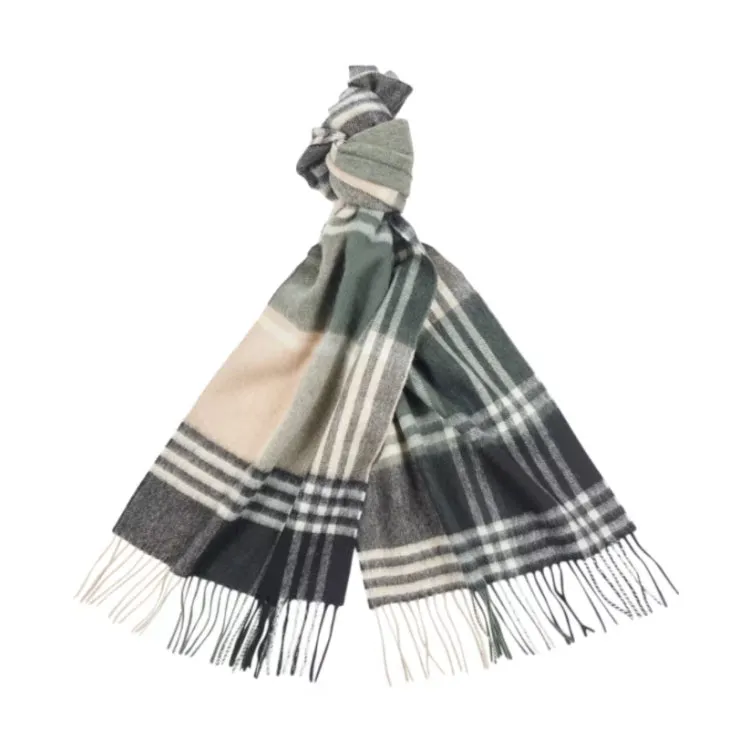 Barbour Kindar Check Tartan Scarf - Naval Olive
