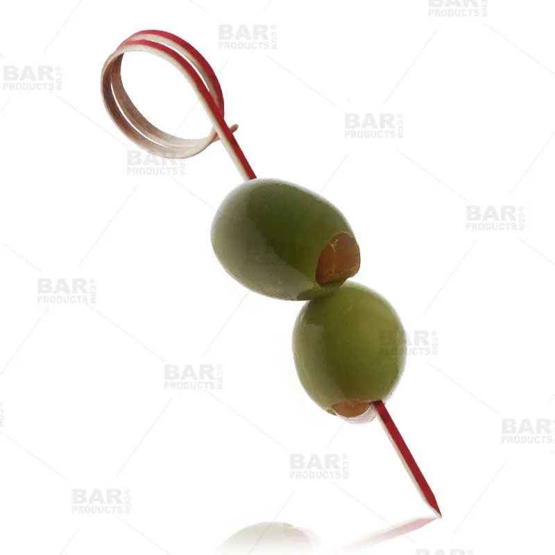 BarConic® Ring Bamboo Cocktail Pick Kit with Display Stand
