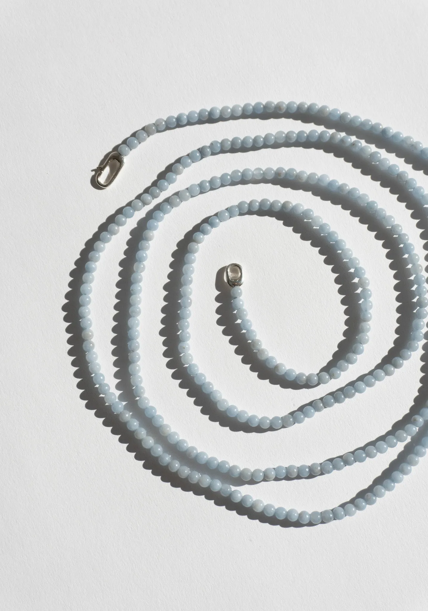 Beaded Necklace in Silver and Angelite