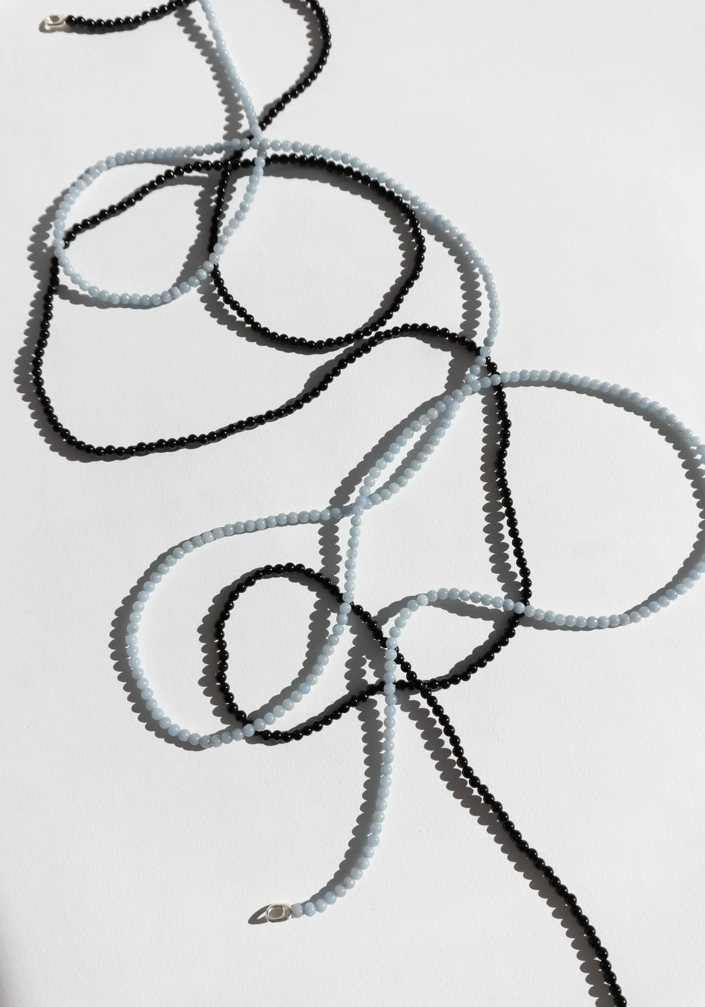 Beaded Necklace in Silver and Angelite
