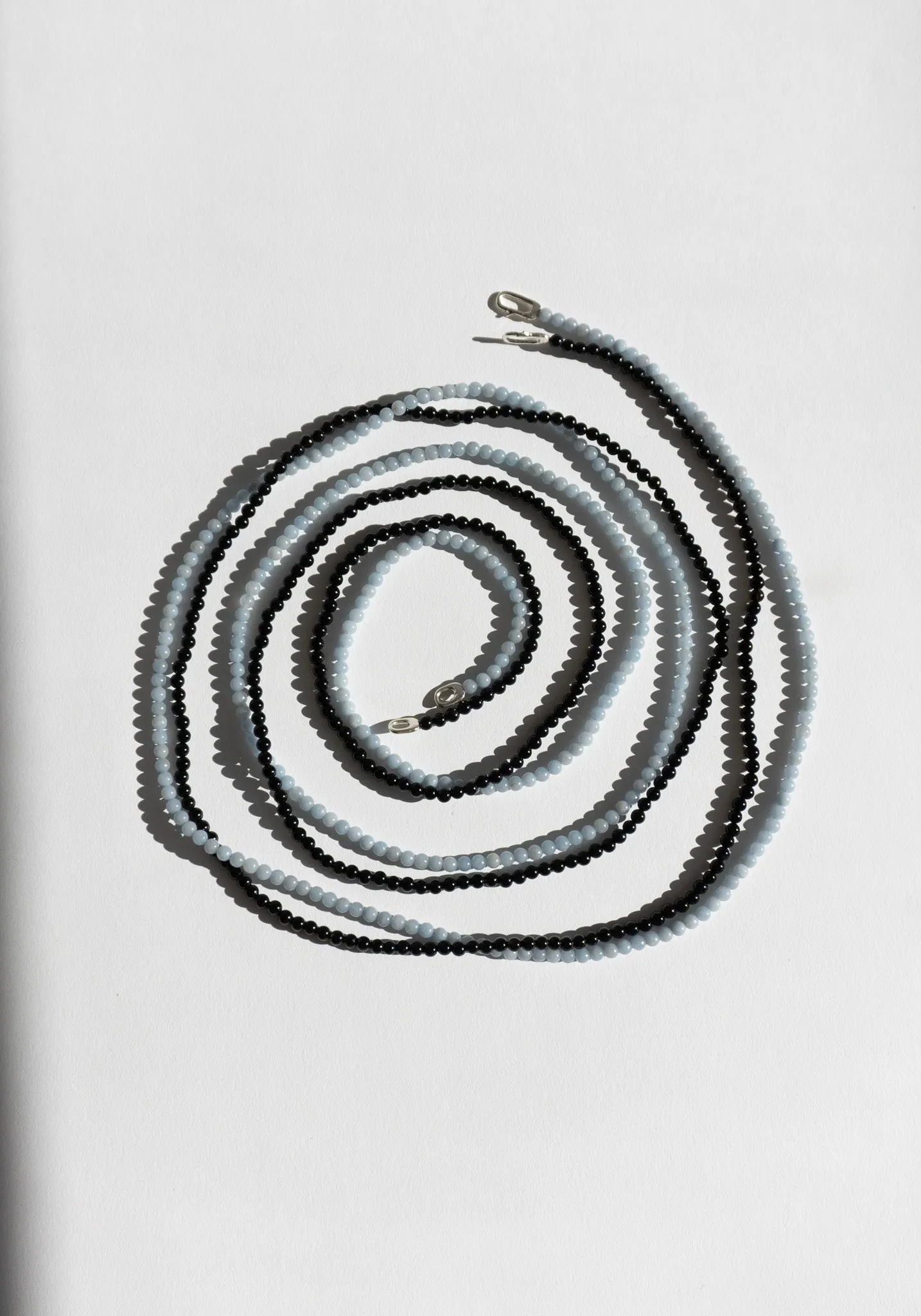 Beaded Necklace in Silver and Angelite