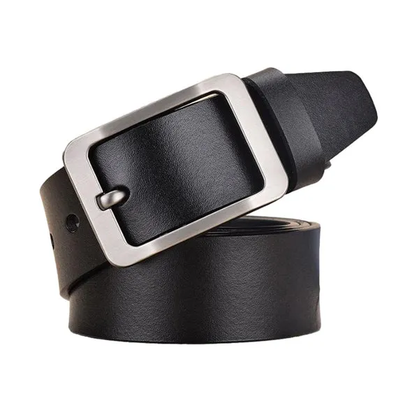 Black Men's Dress Casual Every Day Leather Belt 黑色男士正裝休閒日常皮帶 KCBELT1106