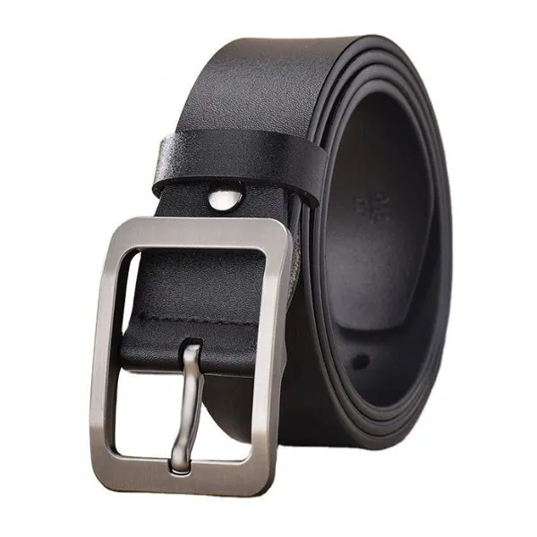 Black Men's Dress Casual Every Day Leather Belt 黑色男士正裝休閒日常皮帶 KCBELT1106