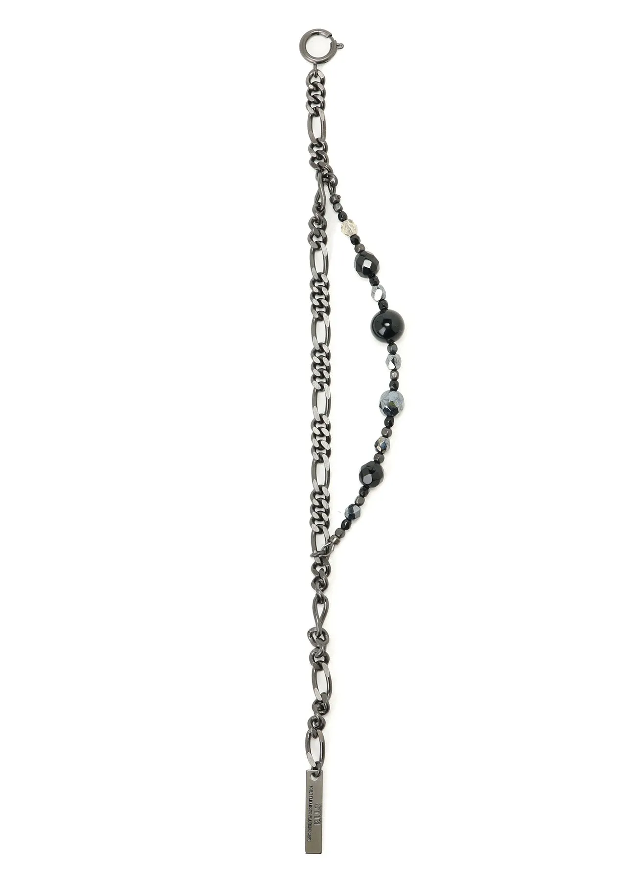 BLACK ONYX   GLASS BEADS BRASS BRACELET