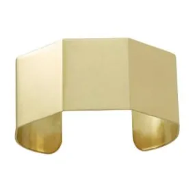 Brass Wide Angled Flat Cuff Bracelet